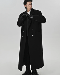 Men's Shoulder Padded Oversized Wool Overcoat