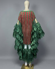 Luxury Plissé Ruffle-Trim Dress