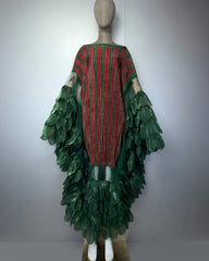 Luxury Plissé Ruffle-Trim Dress