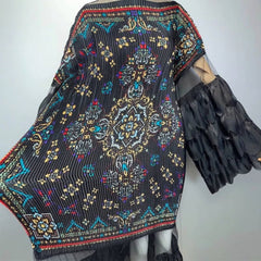Luxury Plissé Petal Kaftan Dress