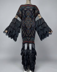 Luxury Plissé Petal Kaftan Dress