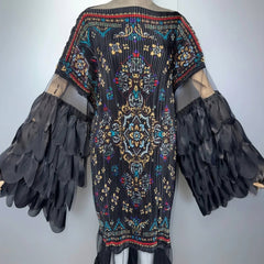 Luxury Plissé Petal Kaftan Dress