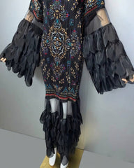 Luxury Plissé Petal Kaftan Dress