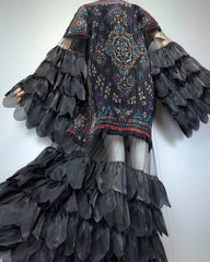 Luxury Plissé Petal Kaftan Dress