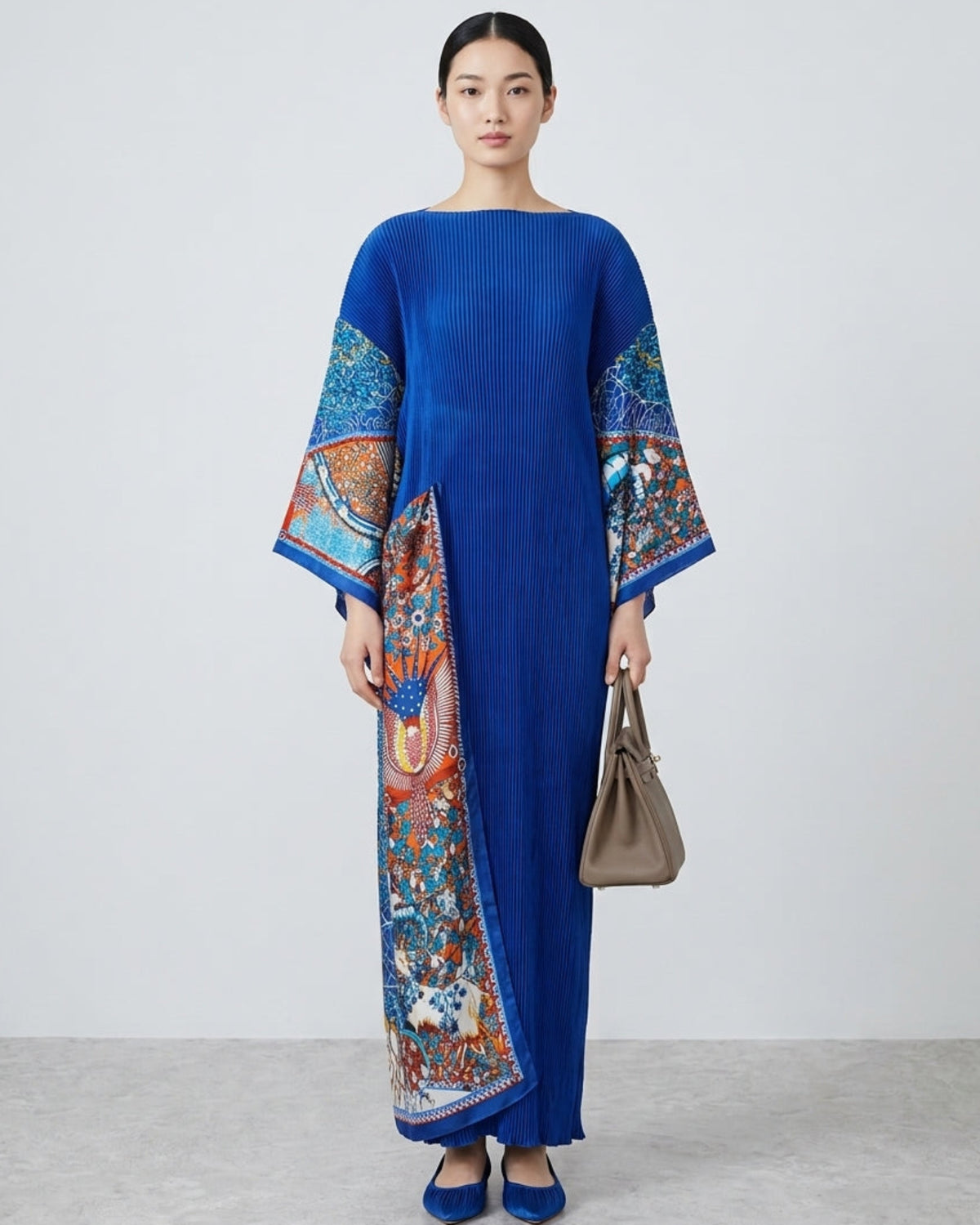 Pleated Kimono Sleeve Kaftan