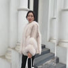 Luxury Women's Fox Fur Leather Coat