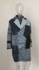 Men's Designer Denim Patchwork Trench Coat Jacket