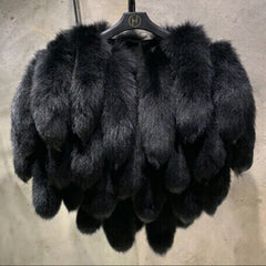 Genuine Fox Fur Tail Cape Wrap