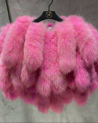 Genuine Fox Fur Tail Cape Wrap