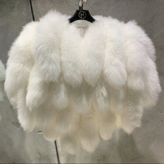 Genuine Fox Fur Tail Cape Wrap