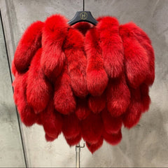 Genuine Fox Fur Tail Cape Wrap