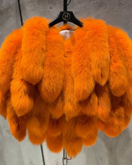Genuine Fox Fur Tail Cape Wrap