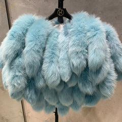 Genuine Fox Fur Tail Cape Wrap