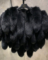 Genuine Fox Fur Tail Cape Wrap