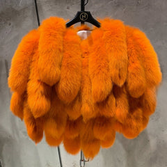 Genuine Fox Fur Tail Cape Wrap