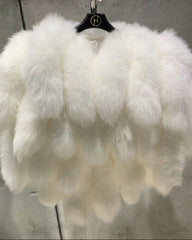 Genuine Fox Fur Tail Cape Wrap
