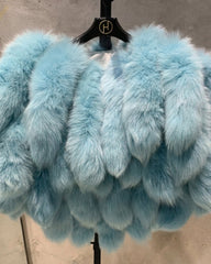 Genuine Fox Fur Tail Cape Wrap