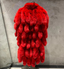 Luxury Fox Fur Tail Coat