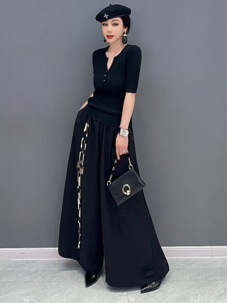 High Waisted Oversized Wide Leg Trousers