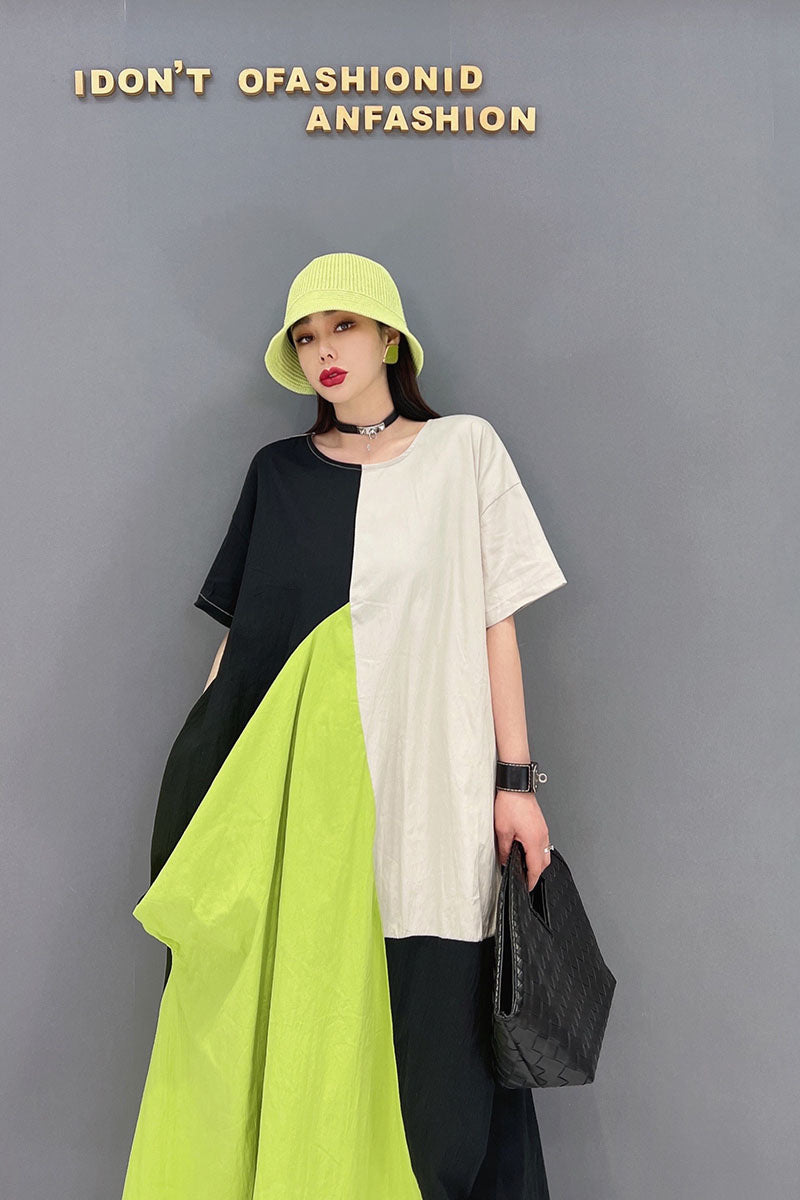 Casual Oversized Patchwork Dress