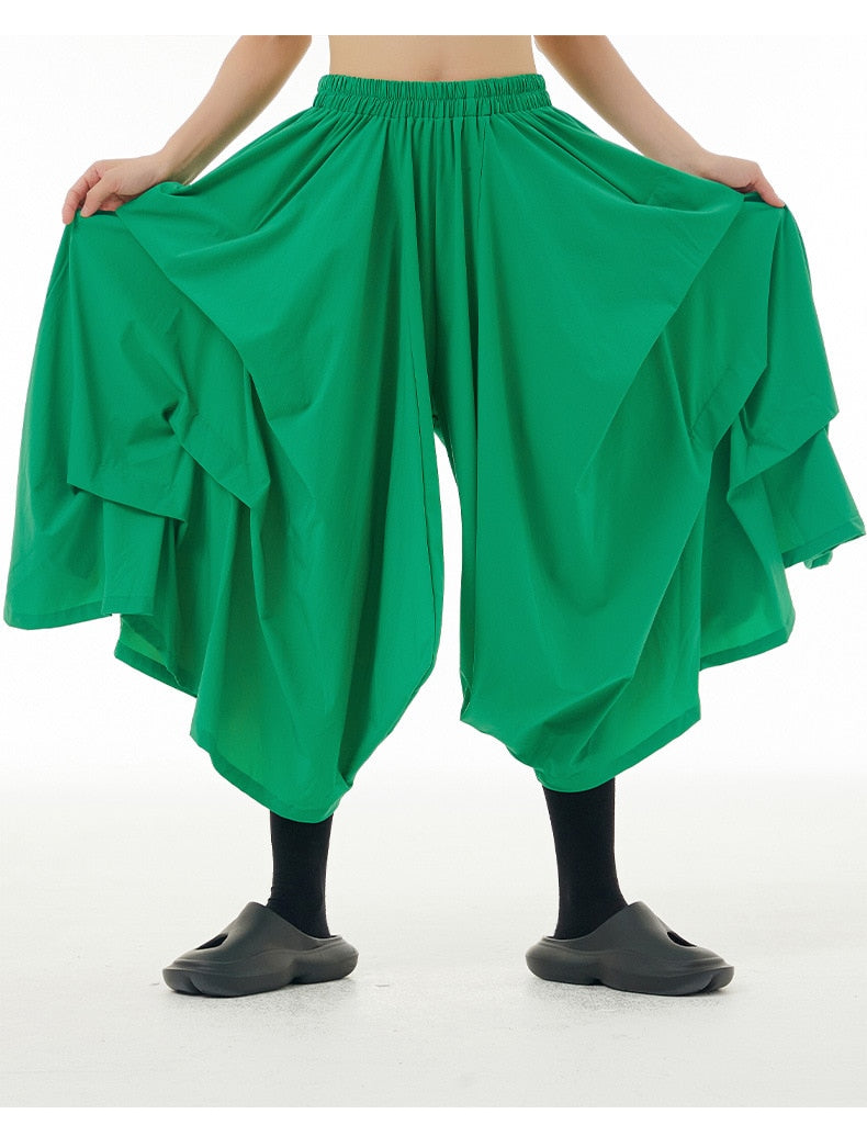 High Streetwear Oversized Elastic Waist Pants