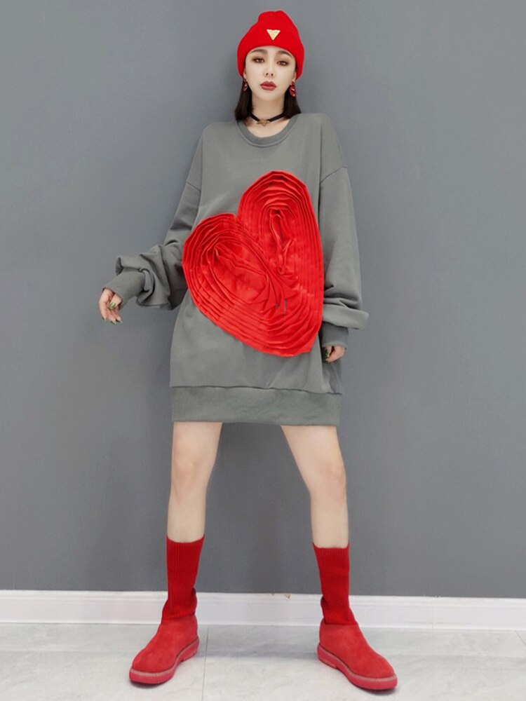 Oversized 3D Heart Sweater
