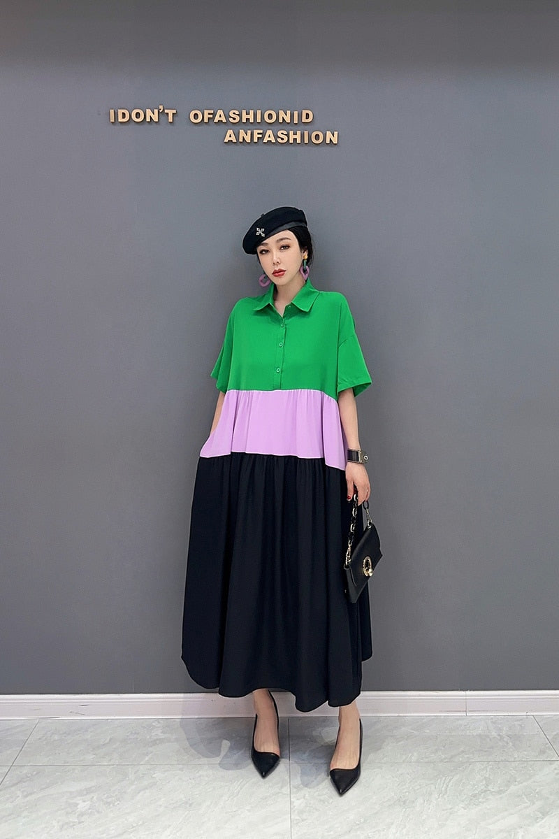 Kaya Color Block Polo Dress