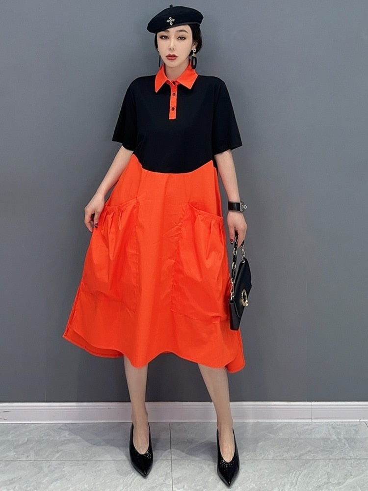 Eloise Patchwork Oversized Pocket Dress