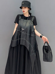 Hestia Vegan Leather Suspender Dress