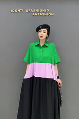 Kaya Color Block Polo Dress