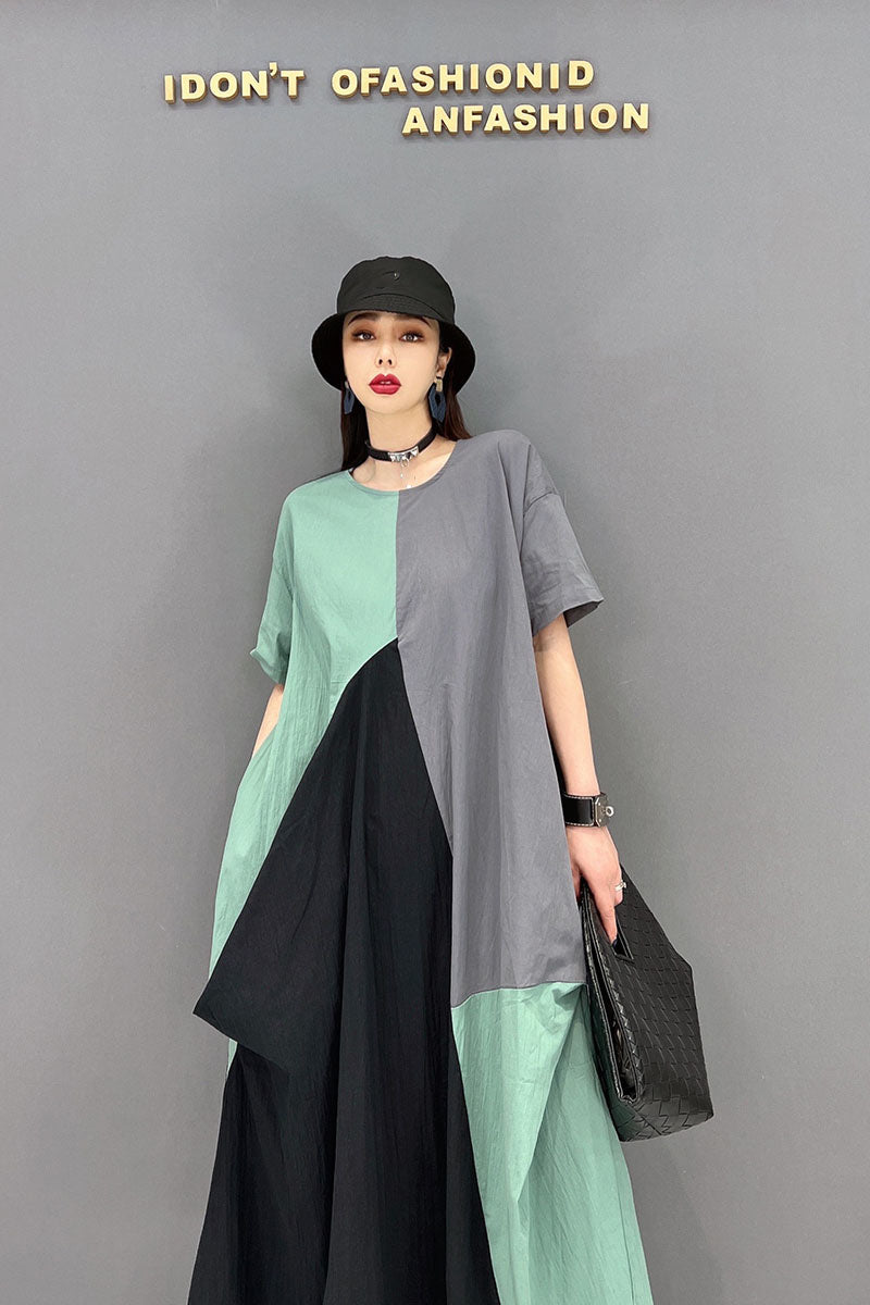 Casual Oversized Patchwork Dress