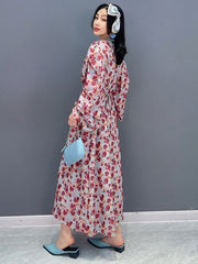Krystal Floral Elegant V-Neck Dress