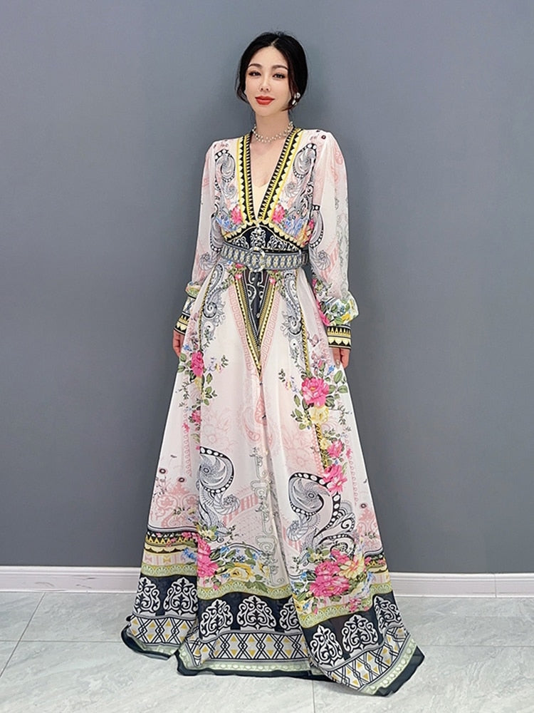 Haute Couture Long Floral Dress