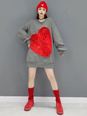 Oversized 3D Heart Sweater