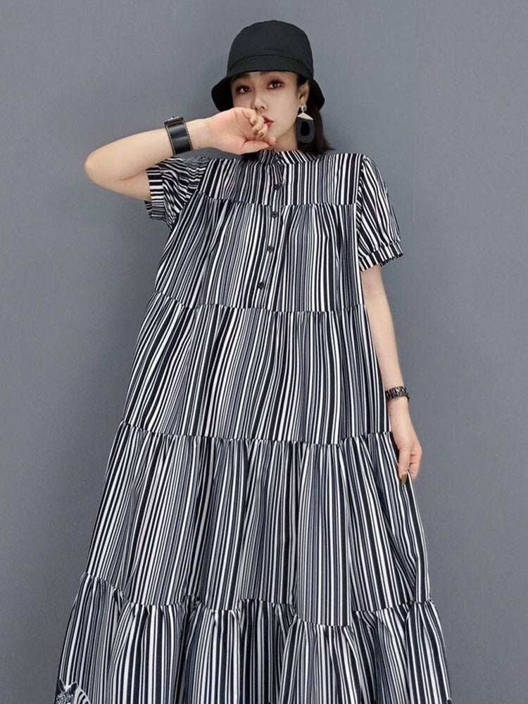 Luna Oversized Stripe Pullover Dress
