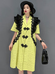 Angella Elegant Yellow Suit Dress