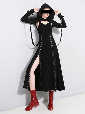Black Long Dress Double Slits – HEYFANCYSTYLE