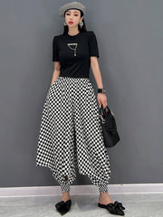 Black & White Oversized Checkered Pants