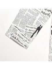 Oversized Newspaper Print Blouse